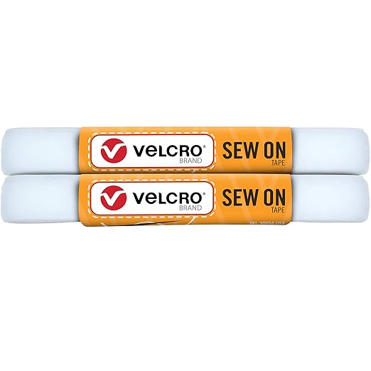Velcro Brand Sew on Tape 5ft x 3/4 in for Fabrics Clothing and Crafts, Substitute for Snaps and Buttons, Cut Strips to Length, White
