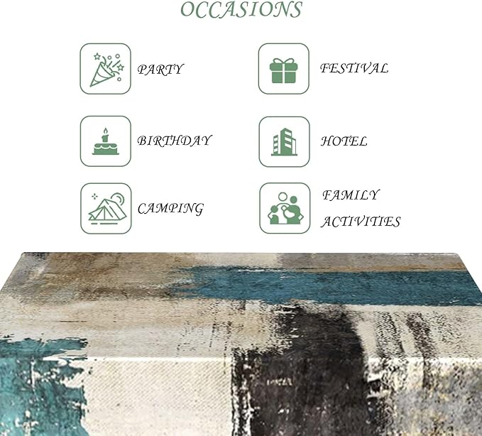 52x70 Inch Modern Art Rectngular Tablecloth Abstract Artwork Table Cloth Waterproof Durable Table Cover for Kitchen Picnic Bedroom Home Decor