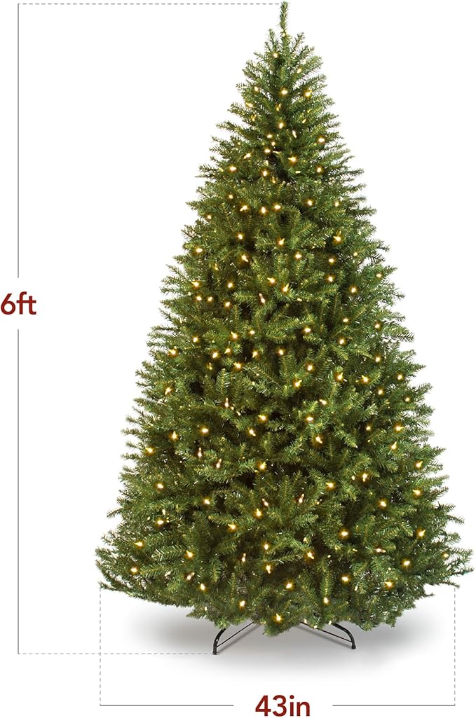 Best Choice Products Douglas Fir Christmas Tree, 6ft Pre-lit Artificial Full Fir Lighted Holiday Decoration w/Warm White Lights, Metal Stand