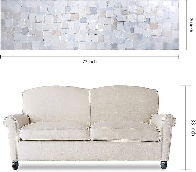 Empire Art Direct Abstract Wall Art Textured Hand Painted Canvas by Martin Edwards, Unframed, 20" x 72", Frozen Tundra