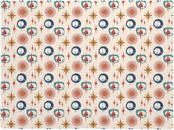 Mid Century Modern Table Cloth for Dining Tables,Reusable Retro Abstract Style Colorful Atomic Star Tablecloths Decor Boho Rectangle Table Cover for Kitchen,Party,Holiday,54x72Inch