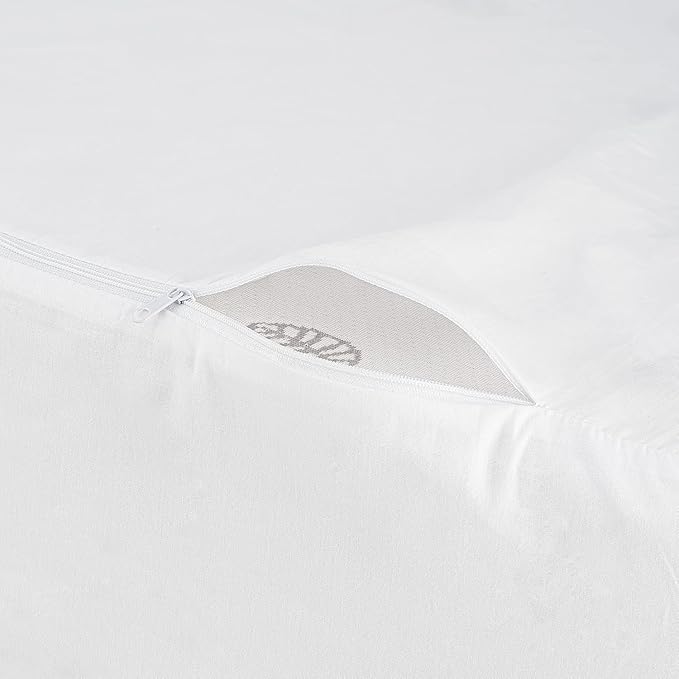 CirclesHome Wedge Pillow Cover 100% Cotton, Zippered Wedge Pillow Case Protector, Soft, Hypoallergenic & Breathable -White, (25Wx26Lx7.5)