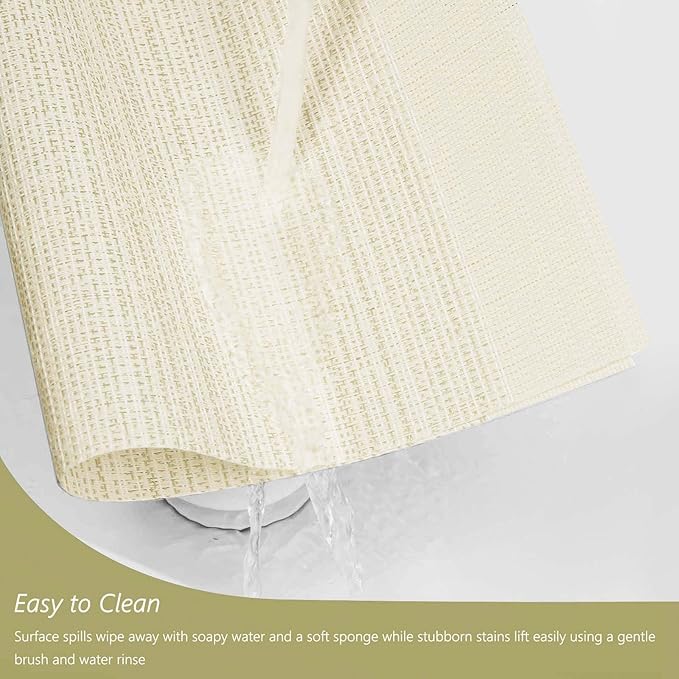 AHHFSMEI Placemats for Dining Table Set of 6 Woven Vinyl Plastic Place Mats Non-Slip Heat Insulation Stain Resistant Table Mats Washable Easy Clean Placemats (Beige Stripe)