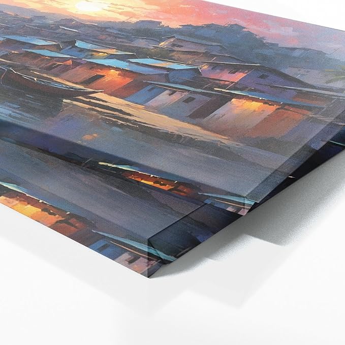 Sense Canvas Scandinavian Sunrise Serenity 54 Canvas Art - Home Decor Wall Art Print Poster Painting Small 20x8 / 0.75"