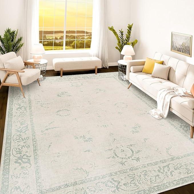 Istana 9x12 Area Rug - Green 9 x 12 Area Rugs for Living Room - Foldable 9x12 Rugs for Bedroom/Living Room Rug - Stain Resistant Washable Rugs - Eco-Friendly Area Rugs