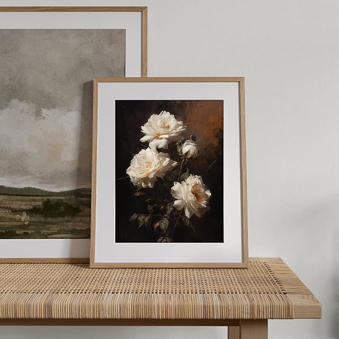 XOCUUI Vintage Flowers Canvas Wall Art Unframed Wall Decorations Mid Century Modern Wall Decor Botanical Wall Art for Farmhouse Kitchen Office Bathroom Decor 8x10