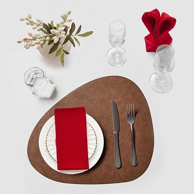 BALCONY & FALCON Cotton Cloth Napkins 6 Pack Red Square Soft Absorbent Washable 20 x 20 inches Napkins for Restaurant Weddings Holidays Family Dinners Hotels Gatherings