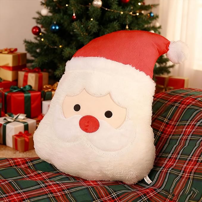 Christmas Plush Pillow Stuffed Santa Claus Plush Doll Toy, Cute Christmas Decoration Soft Birthday Gifts for Kids 15 Inch