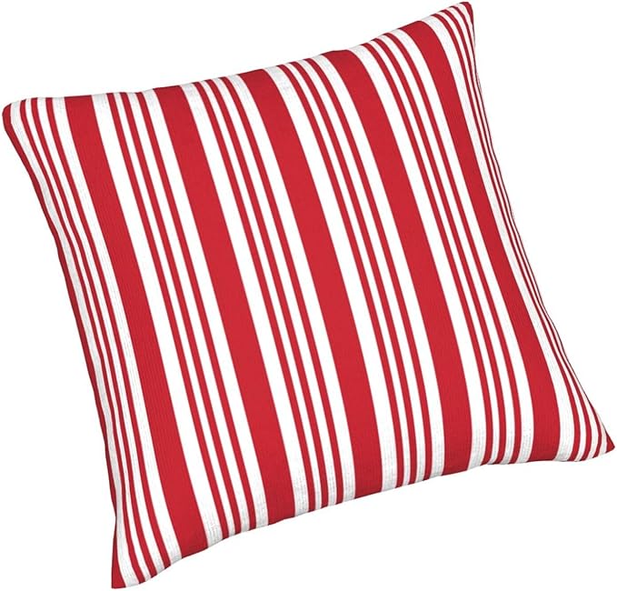 Red and White Striped Pillow Covers 20x20 Inch Set of 2 Red Stripes Throw Pillow Cover Lines Texture Square Pillowcase Cushion Cases for Home Couch Bed Sofa