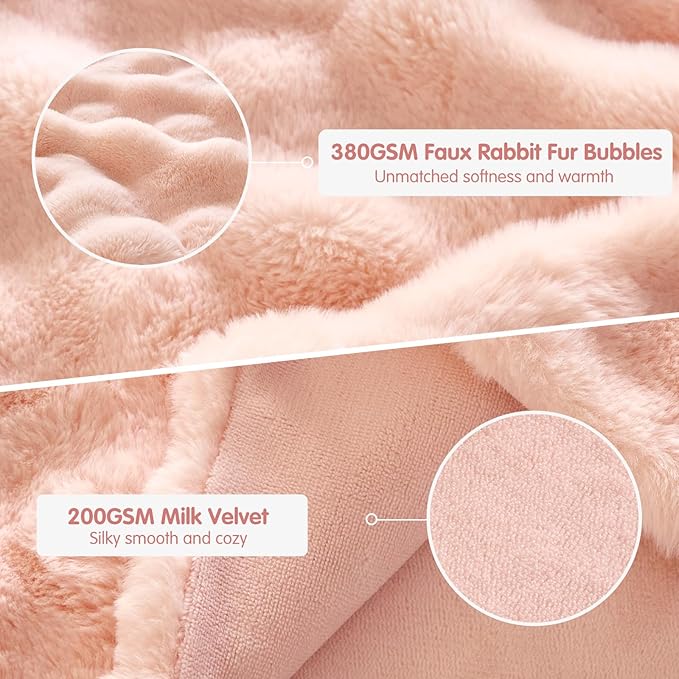Tokokimo Pink Fluffy Duvet Cover King Size, Ultra Soft & Warm Faux Fur Duvet Cover Set, 3 Pcs Flannel Fuzzy Comforter Cover Pink Bedding Set (1 Duvet Cover & 2 Pillowcases)