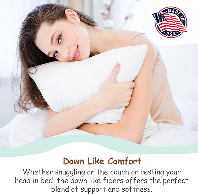 Pillowflex Synthetic Down Pillow Insert - 12x36 Down Alternative Pillow, Ultra Soft, Large Rectangle Body Sleeping Pillow, Lumbar, Long, Back - 1 Decorative Pillow Form