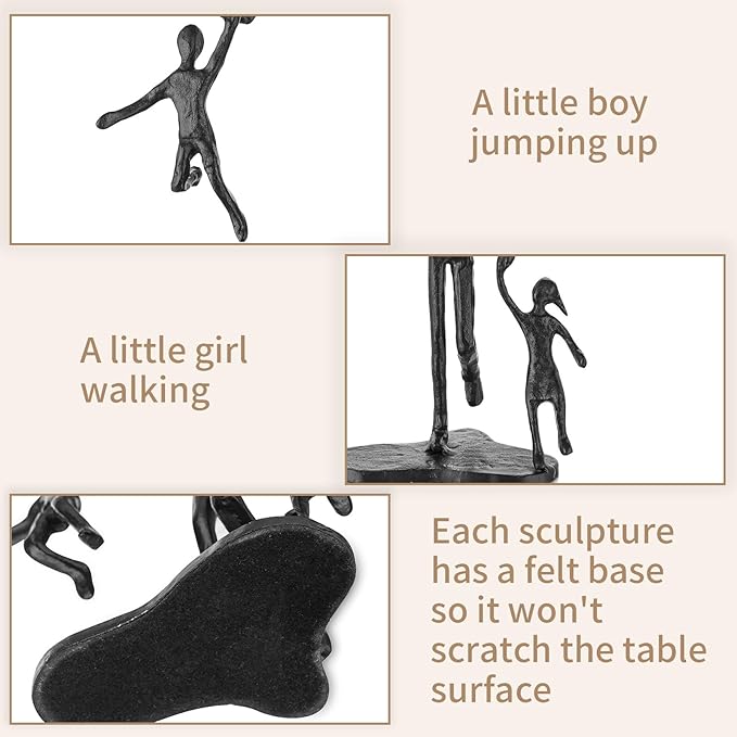 Sziqiqi Dad Birthday Gifts for Father - Dad Daughter Son Iron Statue Father Childs Love Sculpture Decoration for Fathers Day Wedding Christmas Figurine Memorial Gifts for Son Husband