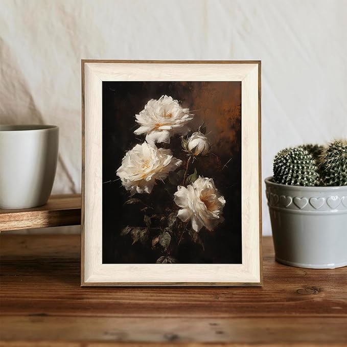 XOCUUI Vintage Flowers Canvas Wall Art Unframed Wall Decorations Mid Century Modern Wall Decor Botanical Wall Art for Farmhouse Kitchen Office Bathroom Decor 8x10