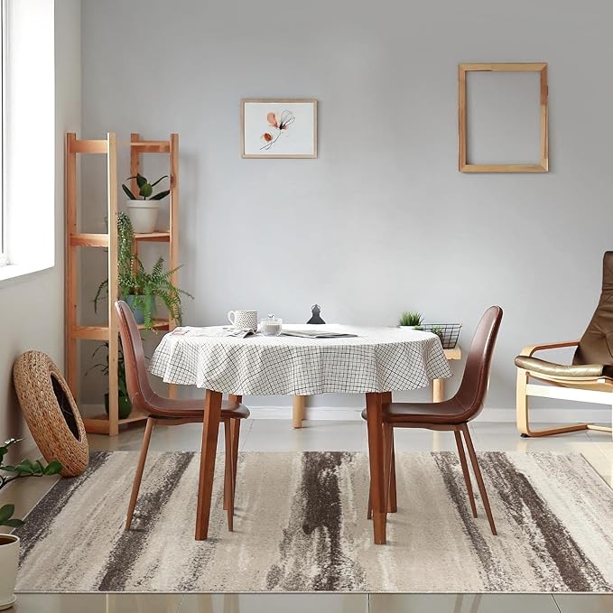 LUXE WEAVERS Rug Modern Area Rug Stain Resistant, Brown/Size 5x7