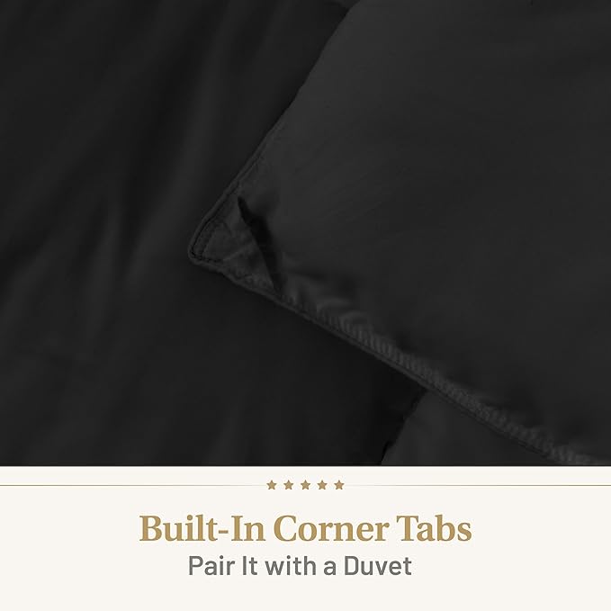 Lavish Comforts Twin Duvet Insert - Premium Fluffy Black Comforter, Machine Washable, 68x86