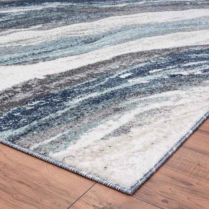 LUXE WEAVERS Lagos Collection 7983 Blue 2x7 Art Deco Area Rug