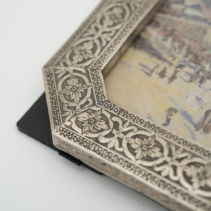 5x7 Vintage Picture Frames - 5 x 7 Picture Frame Antique, Ornate Silver Frames 5 x 7, Small 5x7 Picture Frame Wall Hanging For Home Decor