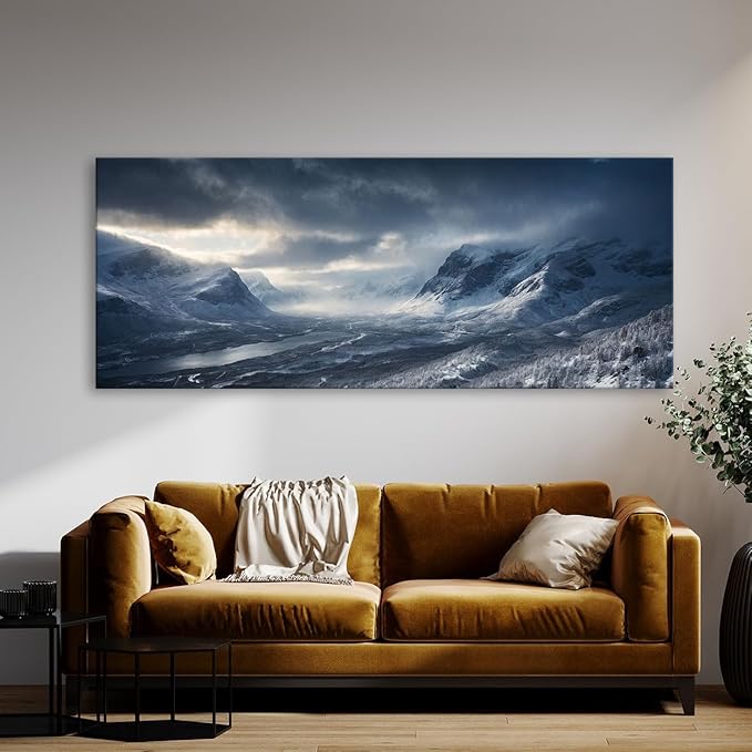 Sense Canvas Scandinavian Rugged Majesty 66 Canvas Art - Home Decor Wall Art Print Poster Painting Small 20x8 / 0.75"