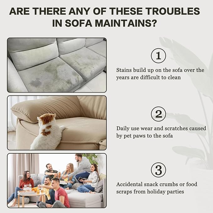 DREAMINGO Thickened Chenille Couch Cover 71x134 Inch Washable 3-Seater Sofa Covers Living Room Sectional Couch Slipcovers Modern Furniture Protector with Tassel, Black Grey