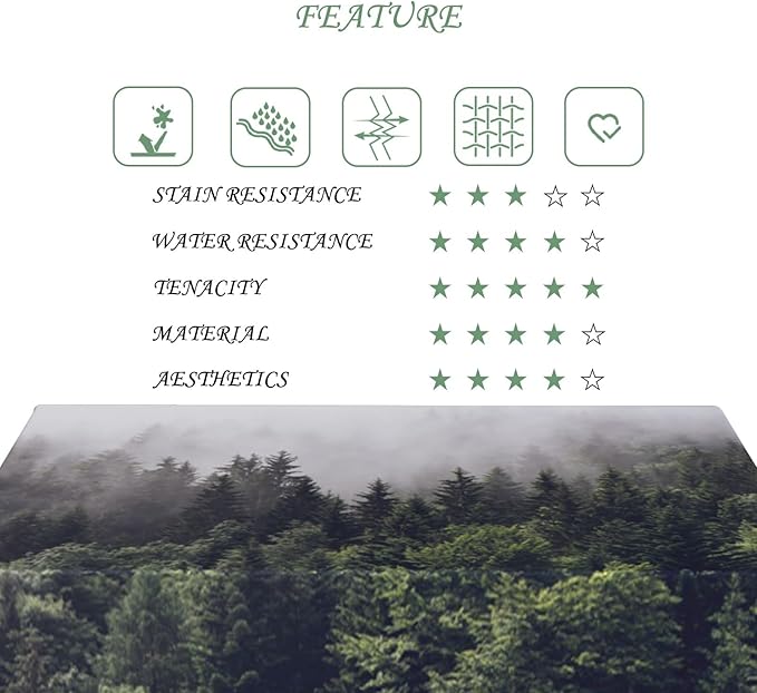 60x120 Inch Nature Rectangular Tablecloth Wild Woodland Tree Table Cloth Waterproof Durable Table Cover for Holiday Picnic Outdoor BBQ Decor