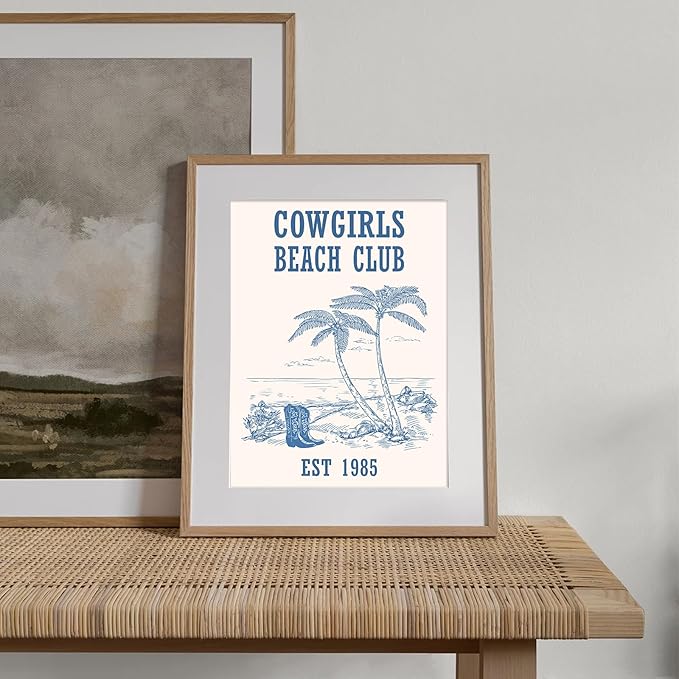 XOCUUI Coastal Granddaughter Wall Art Prints, Beachy Preppy Aesthetic Room Decor Pictures, Blue Coastal Wall Art for Teen Girl Dorm Apartment Decor - 8" x 10", Unframed