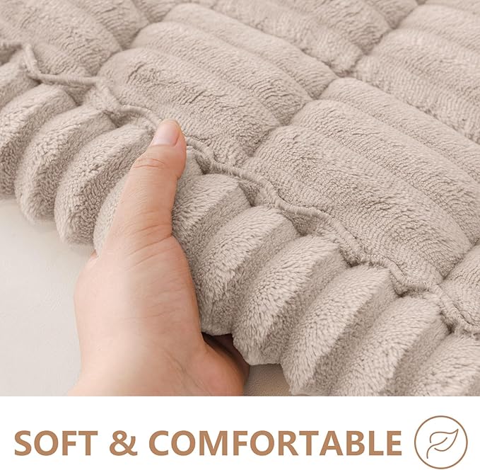 Smiry Couch Cover for Dogs Washable, Non Slip Fuzzy Pet Couch Covers for 3 Cushion Sofa Pet Friendly, Thick Soft Sofa Slipcovers Cushion Protector (Apricot, 27.6" x 82.7")