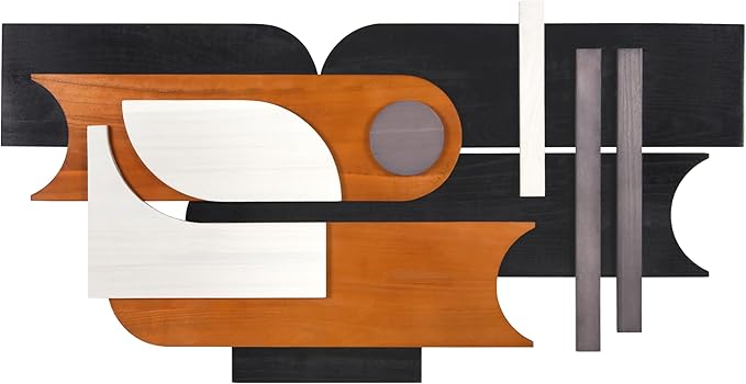 Empire Art Direct "Honeyed Dusk I Hand Made & Hand Finished Dimensional Wood Abstracts, Ready to Hang, Living Room, Bedroom & Office, 48" x 24"x 1.42"