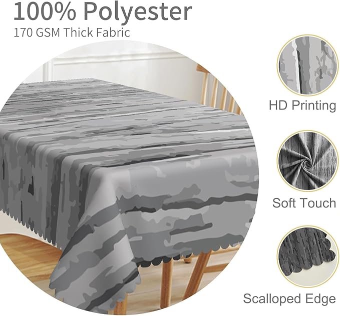 54x86inches Modern Rectangle Tablecloth Grey Aesthetic Stripes Abstract Art Table Cloth Washable and Wrinkle Resistant Fabric Table Cover for Kitchen Dining Room Living Room Home Decor