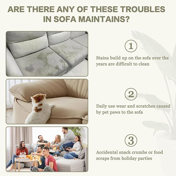 DREAMINGO Thickened Chenille Couch Cover 71x118 Inch Washable 2-Seater Sofa Covers Living Room Sectional Couch Slipcovers Modern Furniture Protector with Tassel, Green