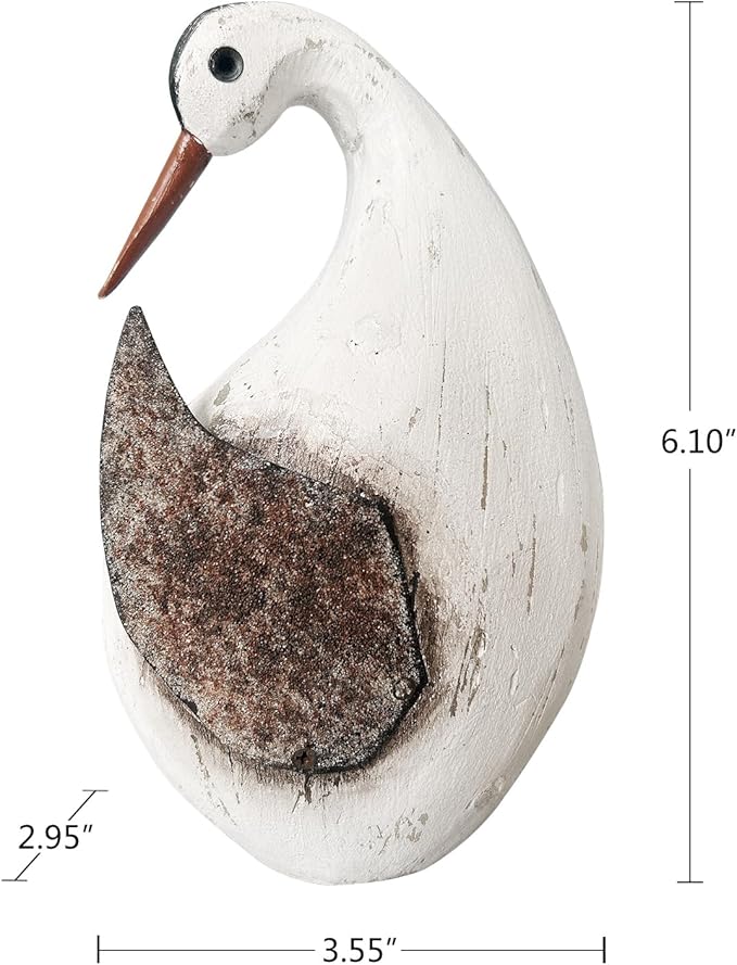 Veclotch Nautical Wood Beach Sea Bird Table Statue Decorative Seabird Figurine Handmade Sculpture Rustic Distressed Farmhosue Nautical Bird Statue Sea Ocean Coastal Home Decoration (S M L)