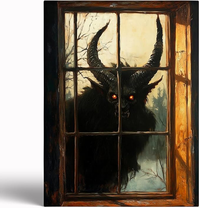 Creepy Gothic Christmas Wall Art,Krampus Print,Creepmas Decor,Dark Academia Print,Krampus Gift,Krampusnacht,Gothmas,Macabre