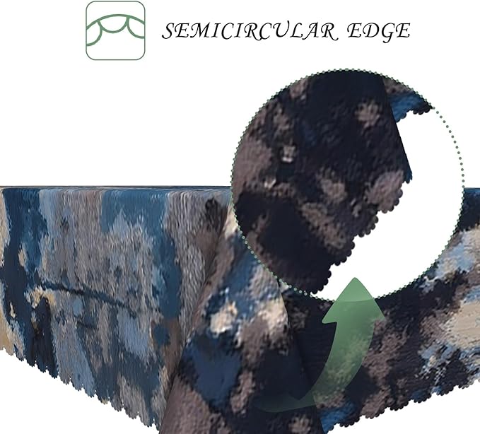 54x70 Inch Abstract Art Rectangular Tablecloth Ombre Grunge Camouflage Table Cloth Waterproof Durable Table Cover for Kitchen Home Picnic Interior Decor