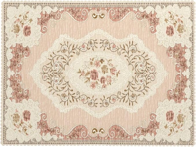 Boho Floral Pink Tablecloth for Dining Tables, Reusable Vintage Country Flowers Leaves Table Cloth Decor Retro Floral Rectangle Table Cover for Home,Kitchen,Holiday,Party, 54x72 Inch