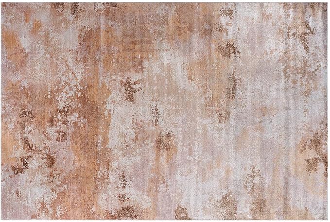 Non Slip Rugs 2x3 Modern Abstract Easy Silk Rubber Backing Soft Entryway Area Rug for Door Mat Easy to Clean Non Shedding Kitchen for Bedroom Indoor Carpet (Beige - Brown, 2x3)