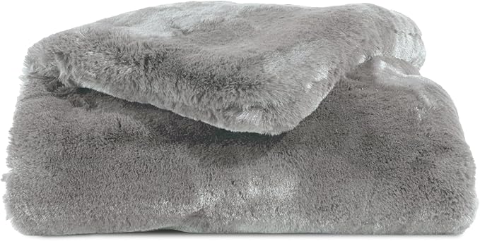 Cozy Earth Cuddle Blanket - Faux Fur Ultra-Soft Luxury Throw Blanket - Thick & Cozy Oversized Design for Lounging or Sharing - Machine Washable - Oversize Throw 80" x 60" Dove Grey