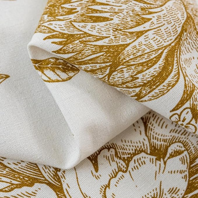 F-CHU Vintage Floral Curtains Bohemian Drapes 72 Inch Length Cotton Linen Boho Window Curtain with Tassel Rod Pocket Bedroom Macrame Drapes Flower Curtains, 2 Panel 55" W x 72" L