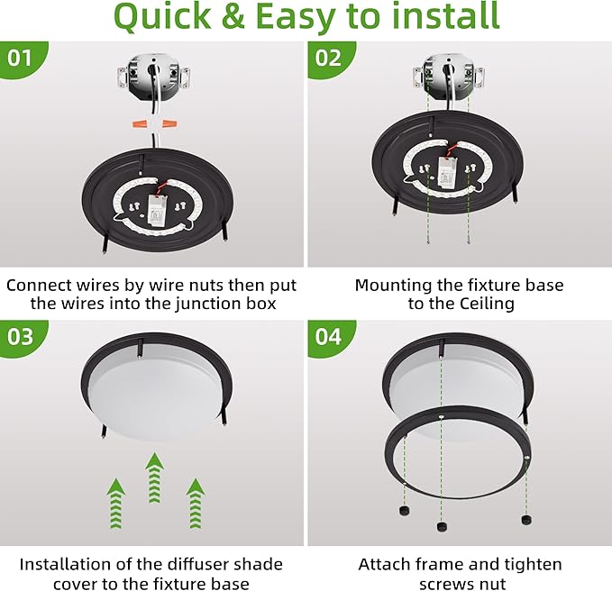 Hlite 24W 10inch LED Flush Mount Ceiling Light Fixture,1600LM Super Bright Light Fixture Ceiling Mount,Oil Rubbed Bronze LED Ceiling Light Flush Mount for Bedroom,Kitchen,Bathroom,Hallway(1Pack)