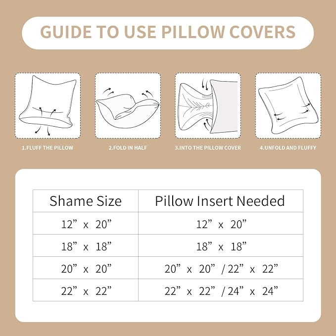 Faux Fur Throw Pillow Covers(Pack of Two, Khaki) 18×20 Inch Decorative Pillows Cover Neutral Soft Chenille Couch Pillows with Zipper Aesthetic for Living Room and Bedroom