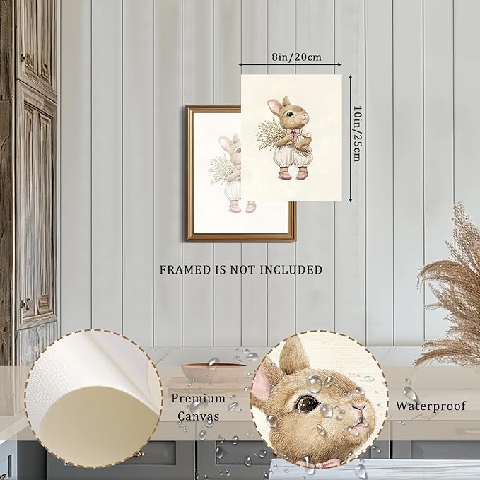 XOCUUI Pink Nursery Wall Decor Art Prints, Cute Baby Girl Room Decor, Pink Girl Wall Art Vintage Floral Wall Decor for Baby Girls' Nursery & Kids' Room - 8x10inch|Unframed