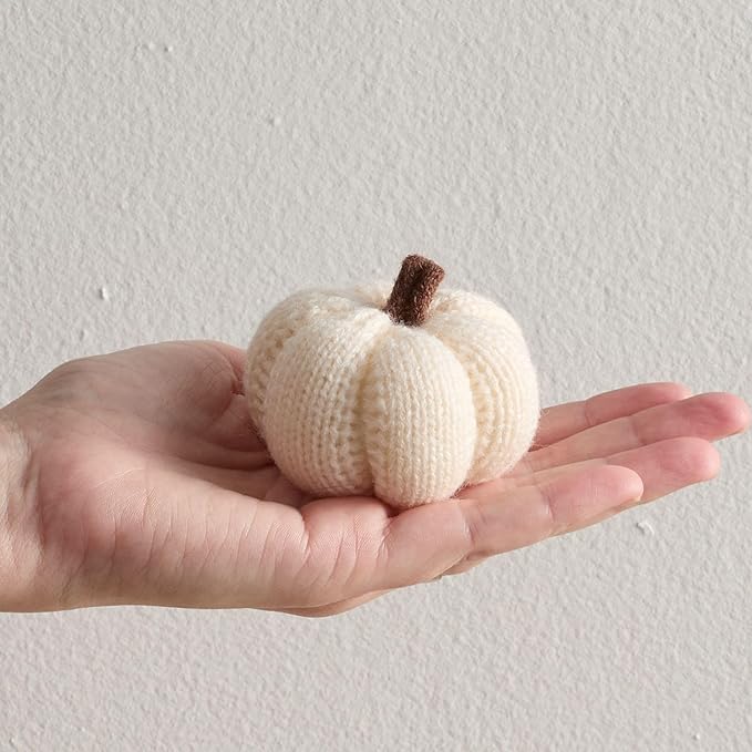 Your Heart's Content Mini Knit Pumpkins - Rustic Home Decor, Bowl Fillers, Shelf Decor Accents, Fall Wedding Decor, Cozy Home, Garland or Ornaments (Cobblestone 5)