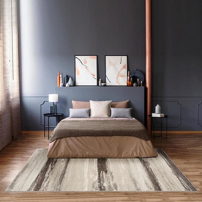 LUXE WEAVERS Rug Modern Area Rug Stain Resistant, Brown/Size 8x10