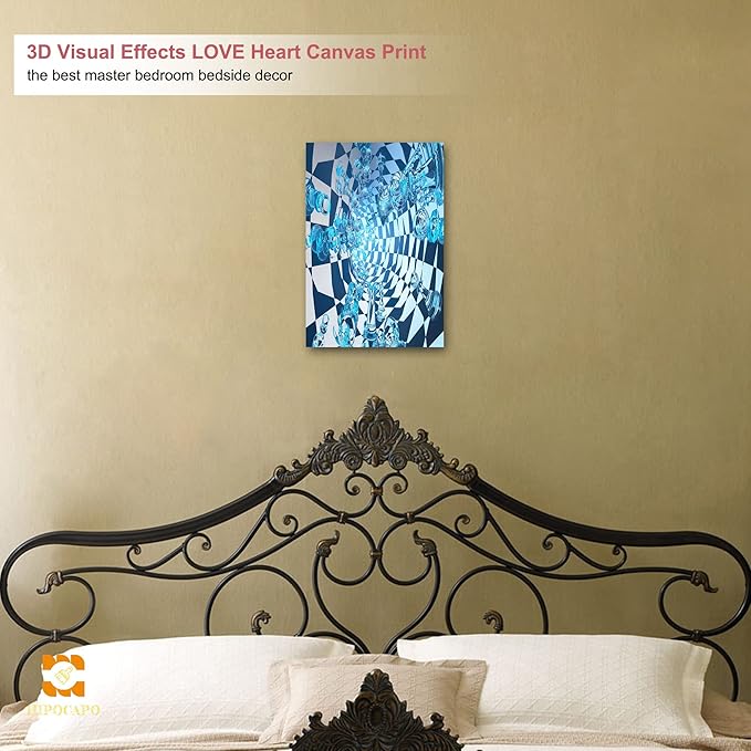 3D Effect Wall Art - 3D Metal Art Wall, Modern Abstract Tunnel Painting Picture Poster Prints for Bathroom, Framed Large Wall Art Pictures for bedroom wall decor 12”x18”x1Pcs
