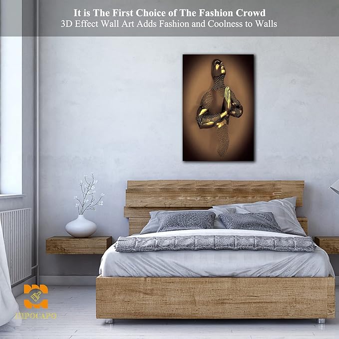3D Metal Effect Wall Art - 3D Metal Effect Wall Art Merged Hands for Modern Wall Art, Large Wall Art for Bedroom Dercorations Framed 18”x24”x1Pcs