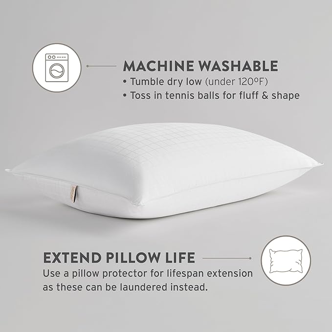 Sobel Westex Sobella Bed Pillow for Sleeping | Side Sleeper for Adults | 300TC 100% Cotton Case | Soft, Machine Washable, Hotel Quality (King Medium)