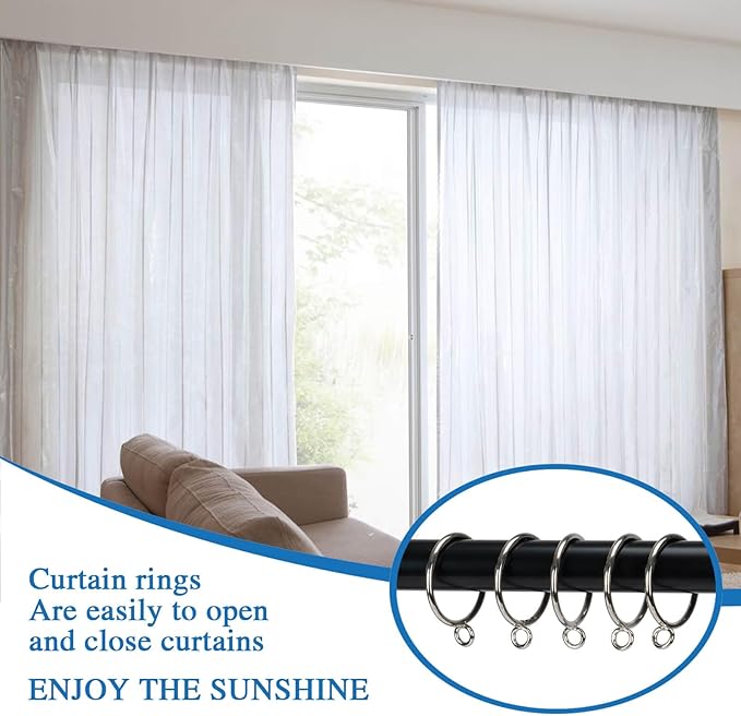 Curtain Rings with Eyelets Metal Eyelet Drapery Rings Inner Diameter 2Inch Curtain Rings for Hanging Pinch Pleat Curtain Pin Drape Hooks Silver Zocang