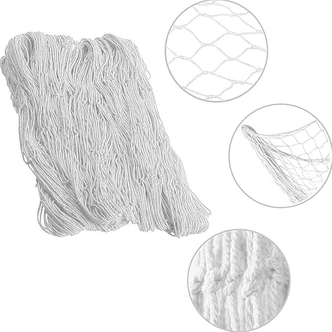 Nature Fish Net Wall Decoration with Shells, Ocean Themed Wall Hangings Fishing Net Party Decor for Pirate Party,Wedding,Photographing Decoration