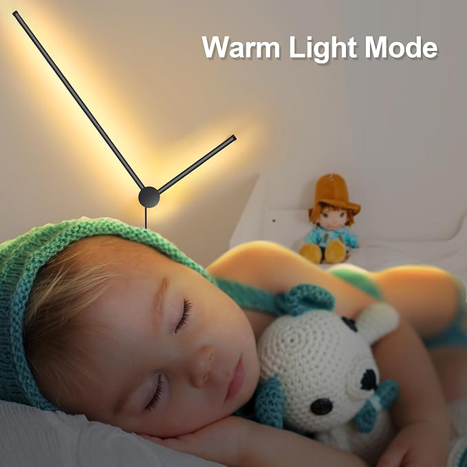RGB LED Wall Sconces Set of Two with Remote, 15 Color Modes, Dimming, DIY 180° Rotate, Black Plug in Wall Sconces with Warm Light, Dynamic Multicolor Ambience Lights, Plug in Wall Light, 39.4 Inches