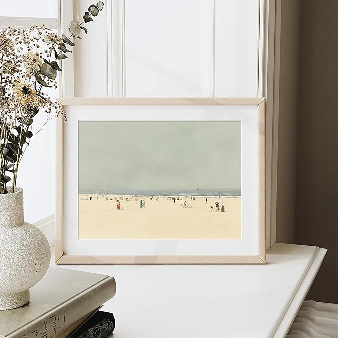 XOCUUI Vintage Wall Decor Ocean Art - 8x10 French Country Coastal Wall Art, Seascape Nautical Pictures Sailing Boat Artwork, Beach Landscape Prints Vintage Coastal Decor for Bedroom (UNFRAMED)
