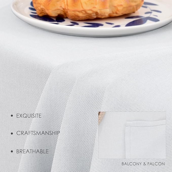 BALCONY & FALCON Table Cloth for 6 Foot Rectangle Tables – Waterproof, Wrinkle-Free Farmhouse Tablecloth for Dining, Kitchen, Wedding, Baby Shower & Holiday Gatherings (Owl Gray, 91" x 132")