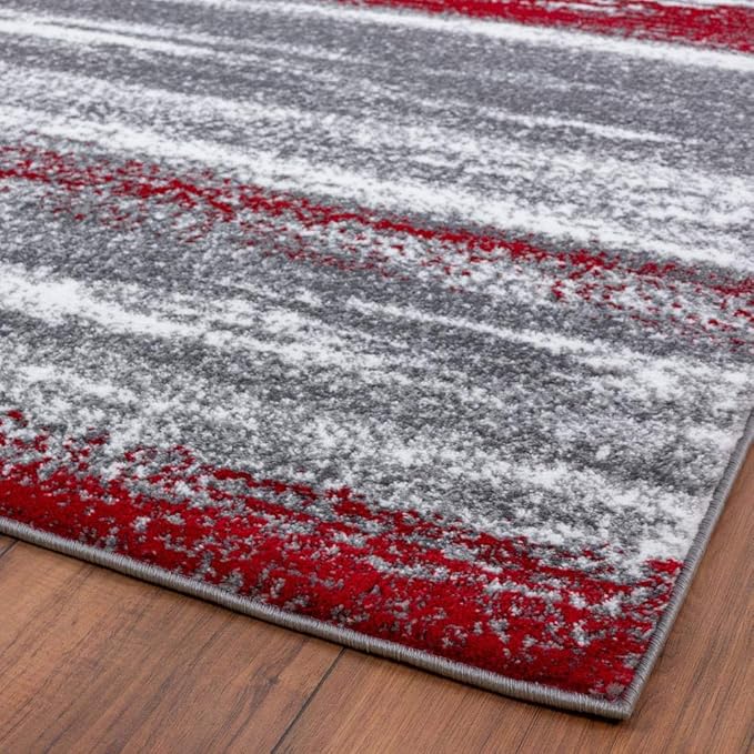 LUXE WEAVERS Modern Abstract Red 6x9 Area Rug